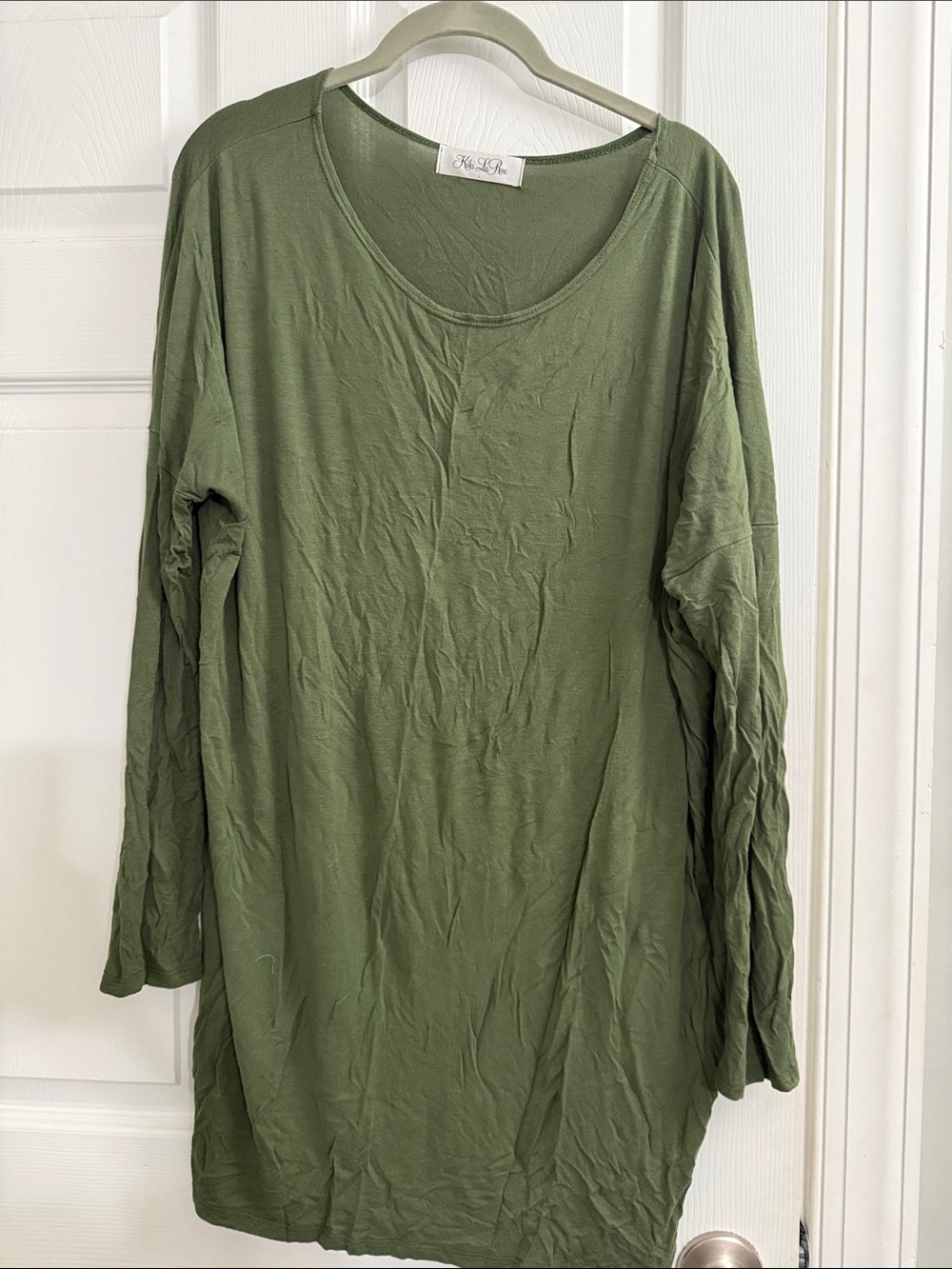 The Life After Olive Green Scoop Neck Long Sleeve Tee